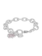 Ripka La Petite Sterling Silver Rose Quartz & White Topaz Charm Bracelet