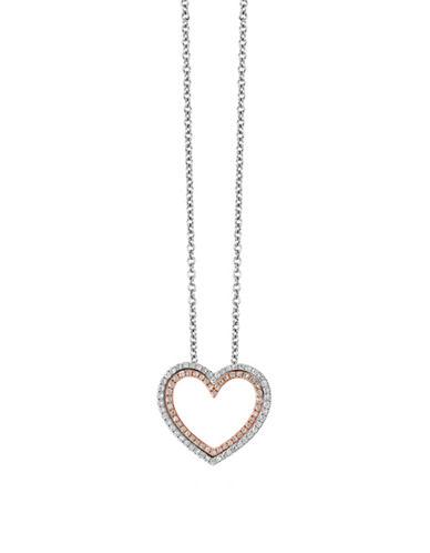Effy Diamonds, 14k Rose Gold And 14k White Gold Open Heart Pendant Necklace