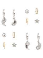Bcbgeneration Bff 6-pair Silvertone, Goldtone & Crystal Drop And Stud Earrings