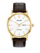 Bulova Classics American Clipper Automatic Leather-strap Watch