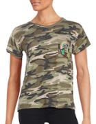 Honey Punch Cap-sleeve Camouflage T-shirt