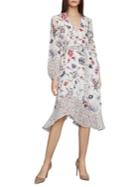 Bcbgmaxazria Mixed Wildflowers Asymmetrical Cotton & Silk A-line Dress