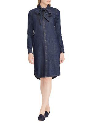 Lauren Ralph Lauren Necktie Denim Dress