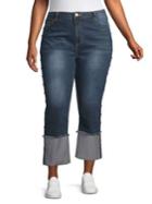 Rachel Rachel Roy Plus Straight Folded-ankle Studded Jeans