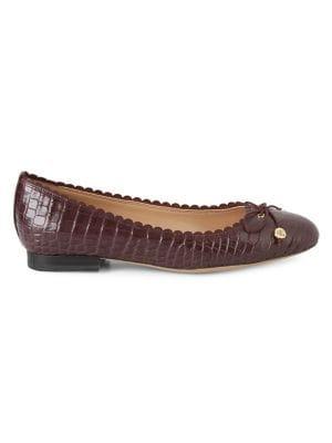 Lauren Ralph Lauren Leather Bow Flats