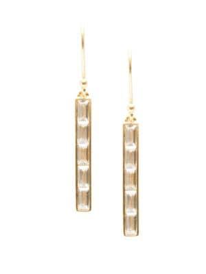 Sole Society Goldtone And Crystal Linear Drop Earrings