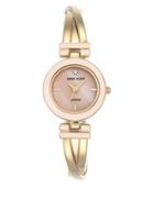 Anne Klein Metal Bangle & Mother-of-pearl Dial Watch