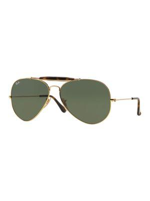 Ray-ban 62mm Outdoorsman Ii Pilot Sunglasses