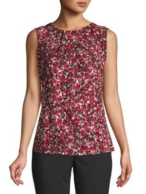 Karl Lagerfeld Paris Ditsy Floral Sleeveless Top
