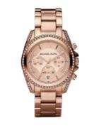 Michael Kors Blair Rose Goldtone Stainless Steel Chronograph Bracelet Watch