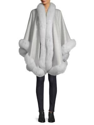 Sofia Cashmere Fox Fur & Cashmere U-cape