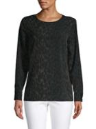 Vince Camuto Leopard-print Long-sleeve Top