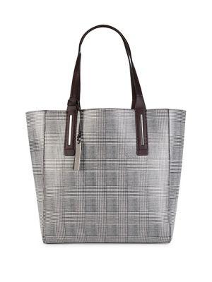 Vince Camuto Fran Plaid Leather Tote