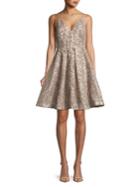 Calvin Klein Sequin-embroidered Fit-&-flare Dress