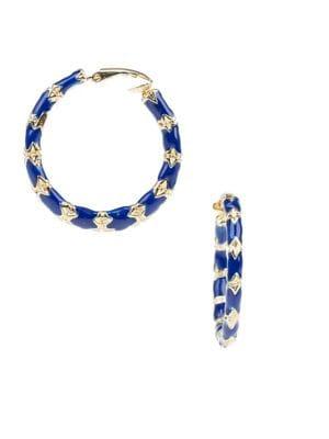 Kenneth Jay Lane Textured Hoop Earrings