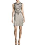 Aidan By Aidan Mattox Sleeveless Beaded Fringe Dress