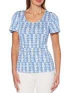 Rafaella Printed Slit-sleeve Top