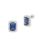 Lord & Taylor Cubic Zirconia And Sterling Silver Rectangle Earring