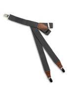 Black Brown Faux Leather-accented Suspenders