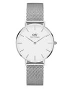 Daniel Wellington Classic Petite Sterling Silver And Mesh Strap Watch, 32mm