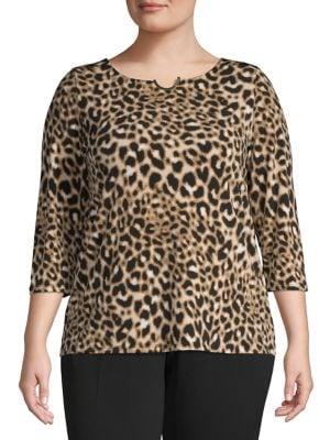 Calvin Klein Wild-print Long-sleeve Top