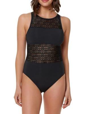 Bleu By Rod Beattie Get In Line High-neck One-piece Swimsuit