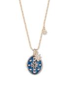 Marchesa Crystal, Lapis, Cubic Zirconia & Gold Locket Pendant Necklace