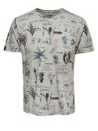 Only And Sons Print Washed Out Cotton Tee