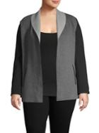 Joan Vass Colorblock Open-front Jacket