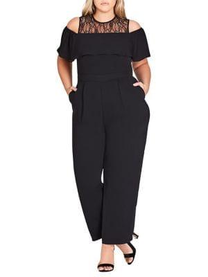 City Chic Plus Sweet Lace Jumpsuit