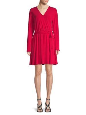 H Halston V-neck Mini Wrap Dress