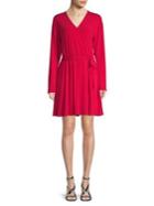 H Halston V-neck Mini Wrap Dress