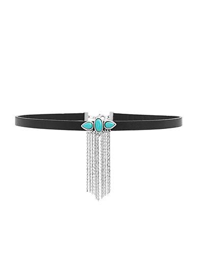 Lord & Taylor Leather & Sterling Silver Choker Necklace