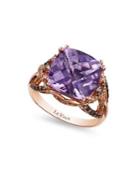 Le Vian Chocolatier Diamond, Grape Amethyst And 14k Strawberry Gold Cocktail Ring
