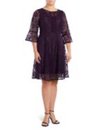 Gabby Skye Plus Paneled Lace Fit-&-flare Dress