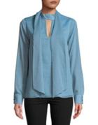Ivanka Trump Front-tie Dotted Blouse