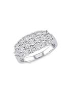 Sonatina Sterling Silver 0.5 Tcw Diamond 3-row Cocktail Ring