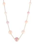 Effy 8-10mm, 12mm And 14mm Freshwater Pearl And 14k Yellow Gold Station Necklace