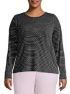 Michael Michael Kors Plus Polka-dot Long-sleeve Top