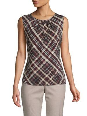 Calvin Klein Plaid-print Sleeveless Top