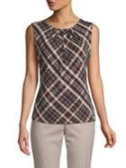 Calvin Klein Plaid-print Sleeveless Top