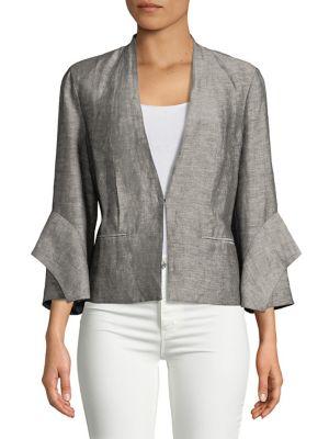 H Halston Flounce Sleeve Jacket