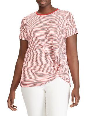Lauren Ralph Lauren Plus Striped Twist Top