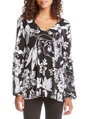 Karen Kane Floral-print V-neck Top