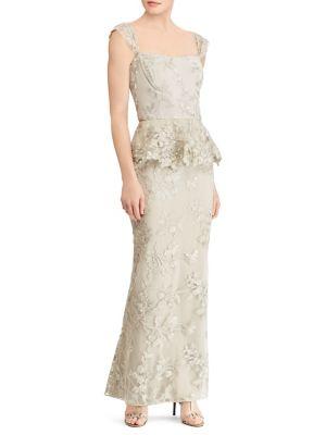 Lauren Ralph Lauren Floral Embroidered Gown