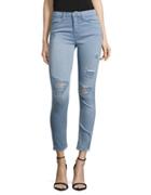 Flying Monkey Light Wash Torn Cropped Jeans