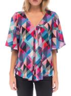 B Collection By Bobeau Presley Front-pleat Blouse