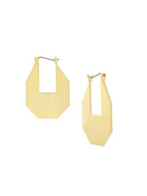 Cole Haan Goldtone Flat Hoop Earrings, 1.5
