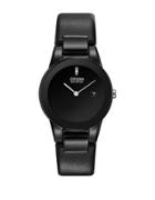 Citizen Ladies Axiom Black And Leather Watch