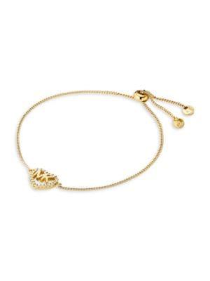 Michael Kors Goldplated Sterling Silver Heart Logo Slider Bracelet
